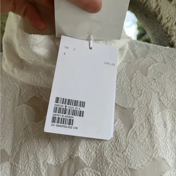 & Other Stories White Jacquard Turtleneck Dress Size 2 - Picture 4 of 5